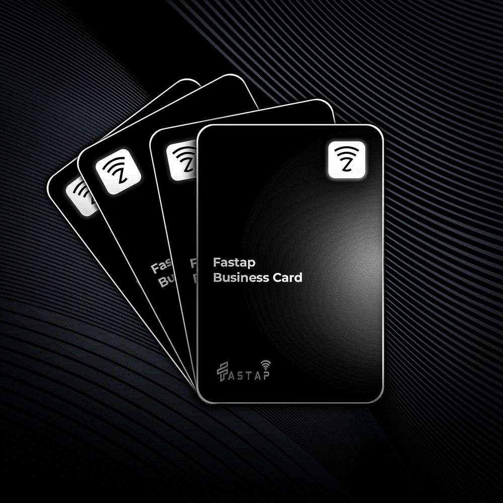 Fastap NFC business cards in matte black