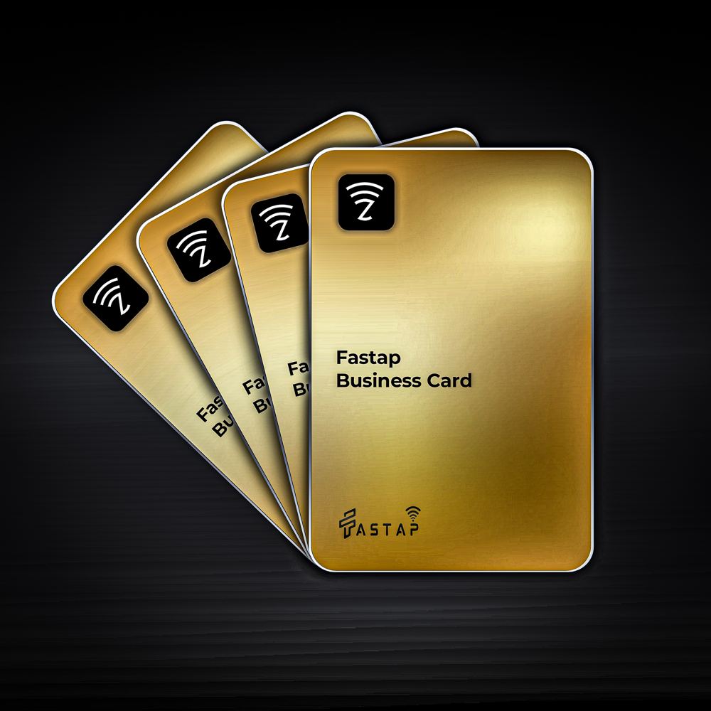 Fastap NFC cards in a gold finish
